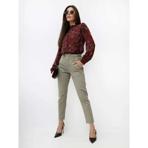  Dámské kalhoty SUBLEVEL D70059Z62399A3 KHAKI 