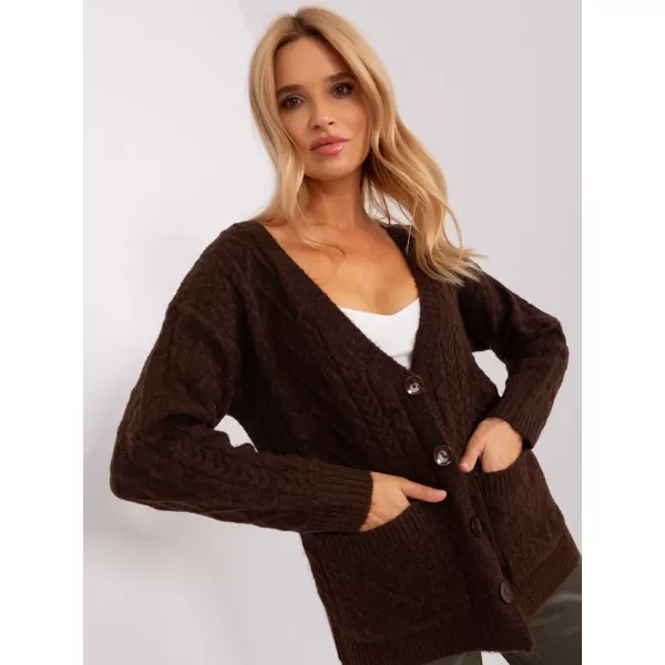 Dámský svetr WOOL FASHION ITALIA AT-SW-2358.31 DARK BROWN 