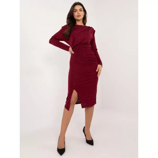  Dámské šaty ITALY MODA DHJ-SK-18206.67 BURGUNDY 