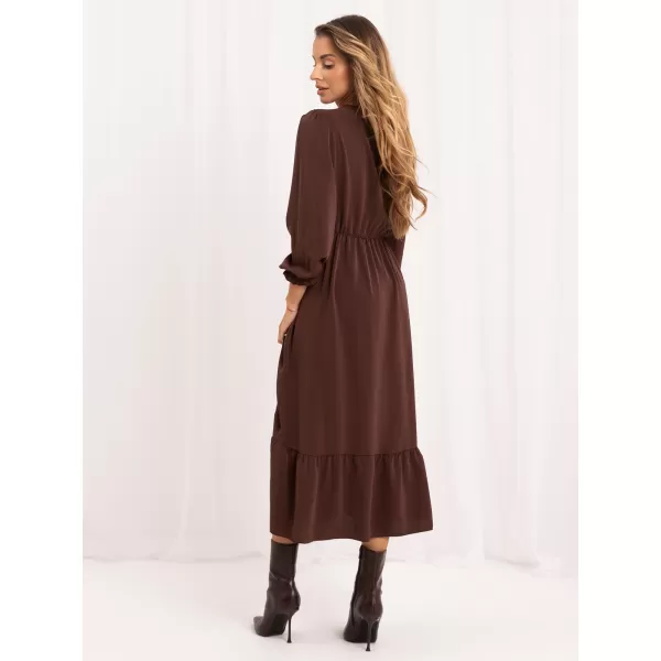  Dámské šaty ITALY MODA MI-SK-1061-2.02 BROWN 