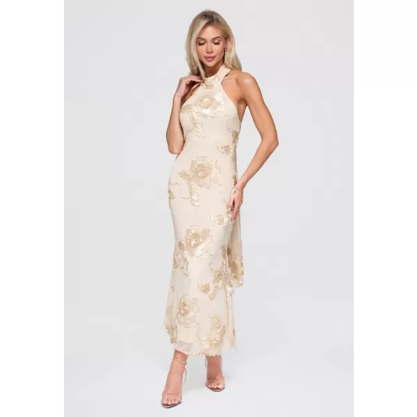  Dámské šaty LARICA LA-OM-DLR378 BEIGE 