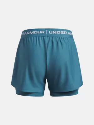 Dívčí kraťasy UNDER ARMOUR TECH PLAY UP 2N1 SHORT 6004985-466 MODRÁ