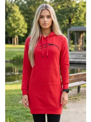 Dámská prodloužená mikina ALTISPORT ALW001419 ČERVENÁ
