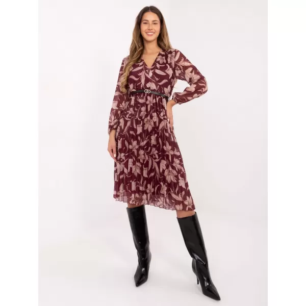  Dámské šaty ITALY MODA IT-SK-10536-1.16P BURGUNDY 