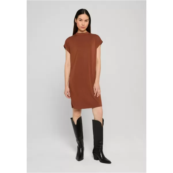  Dámské šaty URBAN CLASSICS TB2598 CINNAMON BROWN 