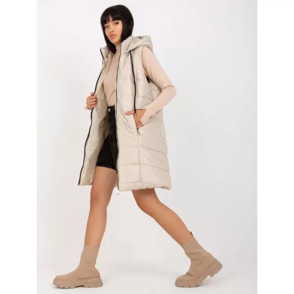  Dámská vesta OCH BELLA TW-KZ-BI-82019.09 LIGHT BEIGE 