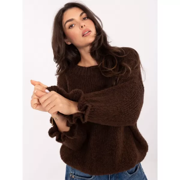  Dámský svetr ITALY MODA MI-SW-2912.10X DARK BROWN 