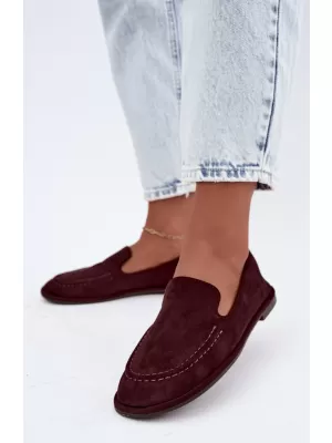 Dámské mokasíny BOTO 9889 BURGUNDY SUEDE
