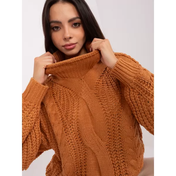  Dámský svetr WOOL FASHION ITALIA AT-SW-2350.91P LIGHT BROWN 