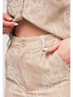 Dámské kraťasy OMBRE OW-ST-E0020 BEIGE