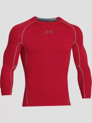 Pánské kompresní triko UNDER ARMOUR HG LS 1257471-600 ČERVENÁ