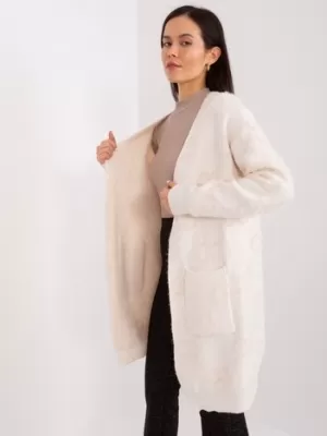 Dámský svetr WOOL FASHION ITALIA AT-SW-23401-A.39 LIGHT BEIGE