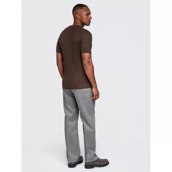 Pánské tričko OMBRE OM-TSCT-0304 BROWN 