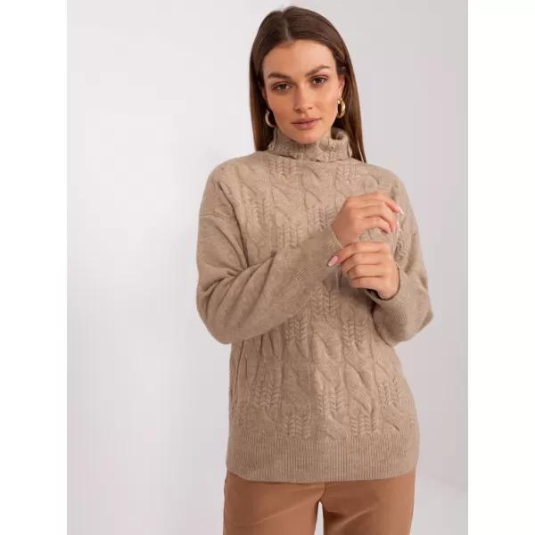  Dámský svetr WOOL FASHION ITALIA AT-SW-23401.97P LIGHT BROWN 