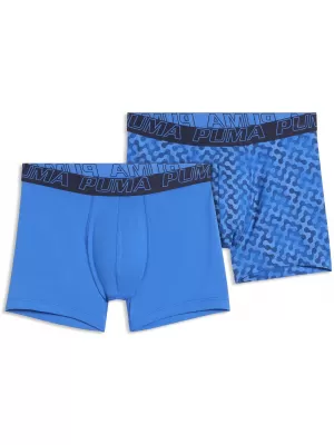 Pánské boxerky PUMA MEN GRAPHICAL PRINT BOXERS 2P 94780404 BLUE COMBO