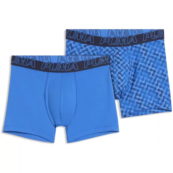  Pánské boxerky PUMA MEN GRAPHICAL PRINT BOXERS 2P 94780404 BLUE COMBO 