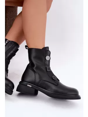 Dámské kotníkové boty D&A MK62-7030 BLACK