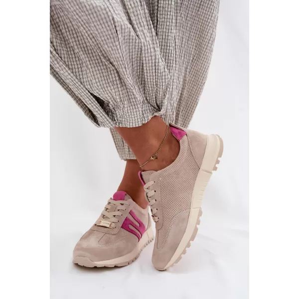  Dámské tenisky BOTO GD-XW-1054 BEIGE/FUCHSIA 