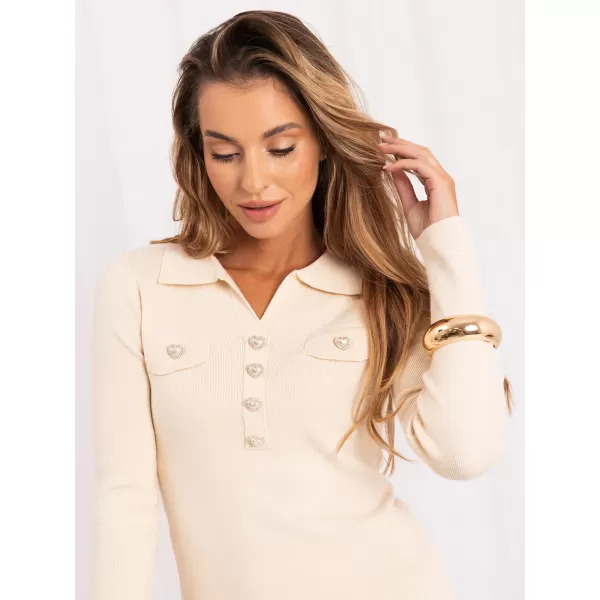  Dámský svetr FACTORY PRICE PM-SW-SF502.29 LIGHT BEIGE 