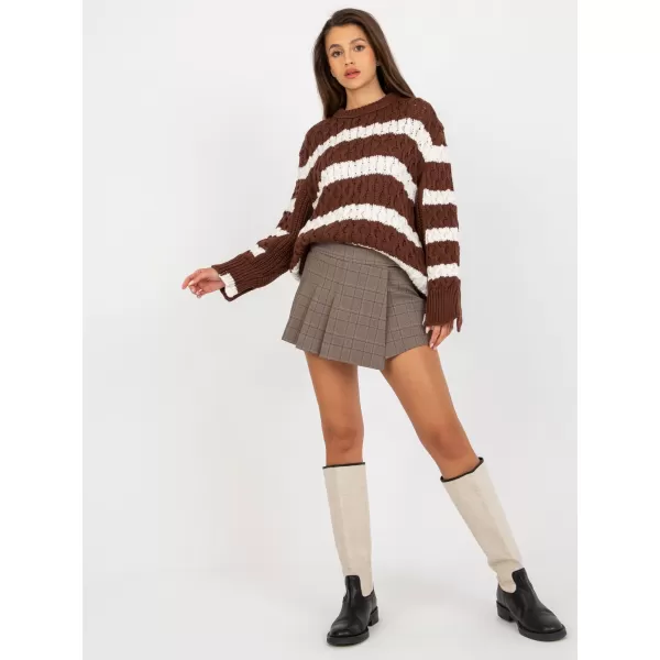 Dámský svetr FACTORY PRICE EM-SW-1018-01.26P BROWN 