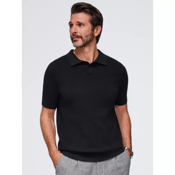  Pánské polo tričko OMBRE OM-POSS-0178 BLACK 