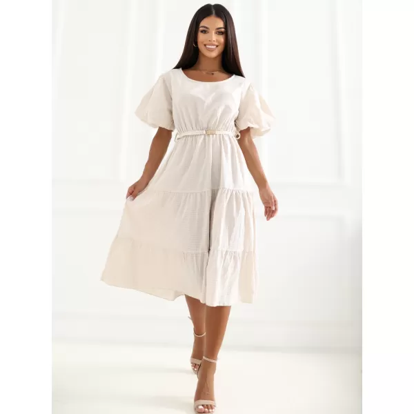  Dámské šaty ITALY MODA MO-SK-8849.78 LIGHT BEIGE 