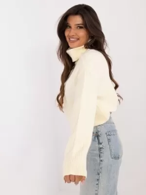Dámský svetr WOOL FASHION ITALIA AT-SW-2342-1.35 BRIGHT YELLOW