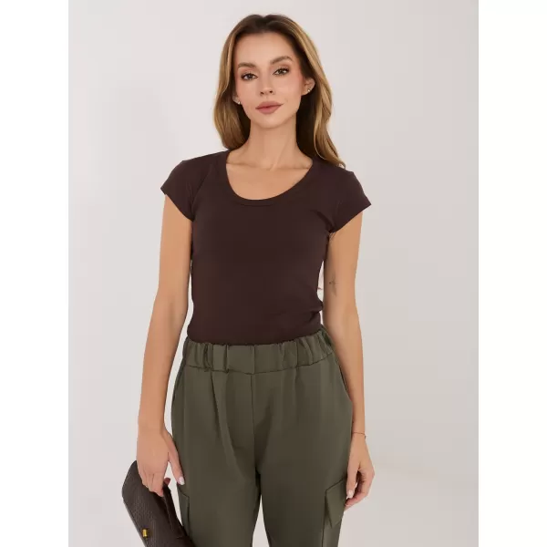  Dámské tričko RUE PARIS RV-TS-A1360.02P DARK BROWN 