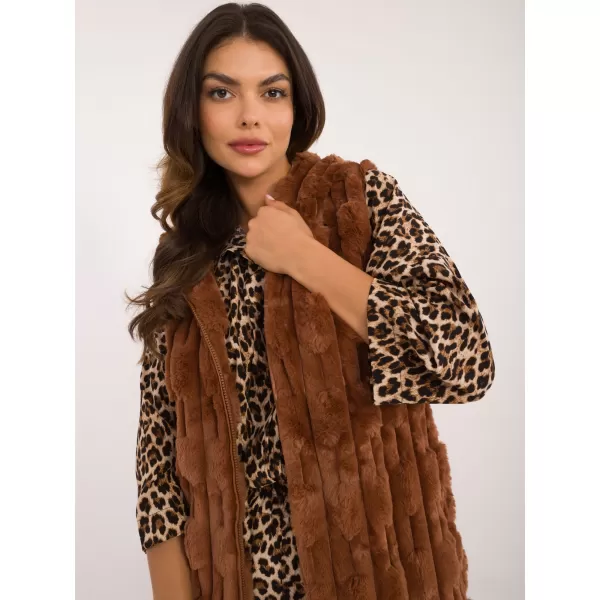  Dámská vesta WOOL FASHION ITALIA AT-KZ-2368-1.13 LIGHT BROWN 