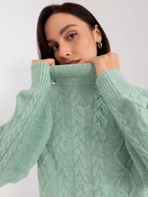 Dámský svetr WOOL FASHION ITALIA AT-SW-2355-2.30X LIGHT MINT
