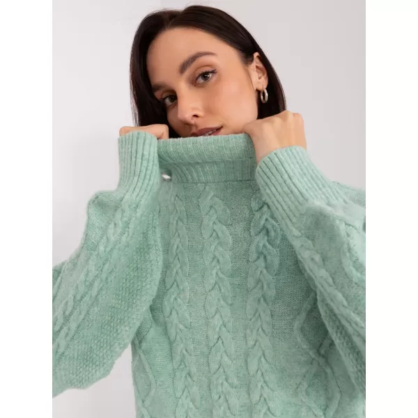  Dámský svetr WOOL FASHION ITALIA AT-SW-2355-2.30X LIGHT MINT 