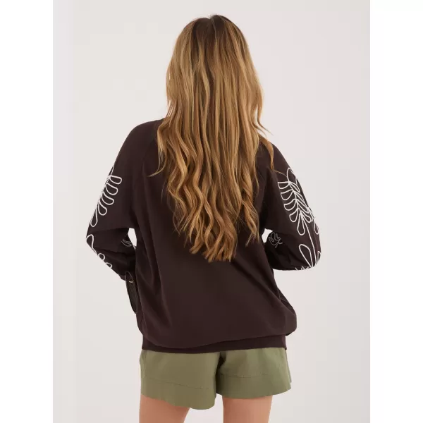  Dámská mikina RUE PARIS RV-BL-A367-1.18P DARK BROWN 
