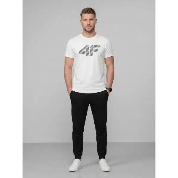  Pánské triko 4F 4FWMM00TTSHM3342 WHITE 