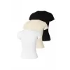 Dámské tričko URBAN CLASSICS TB8569B-23664 BLACK/WHITE/WHITE SAND
