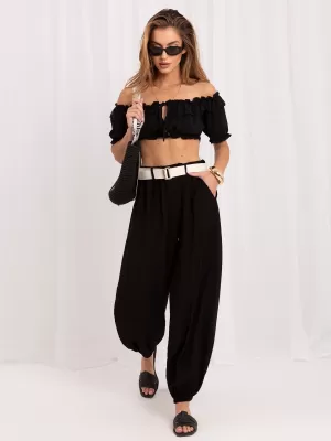 Dámské kalhoty RUE PARIS IT-SP-10368.34 BLACK