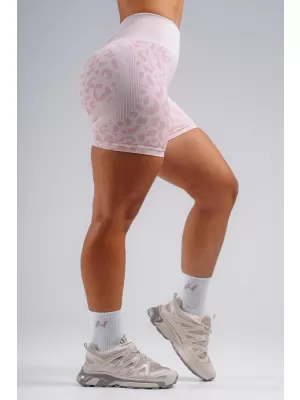 Kompresní push-up šortky s leopardím vzorem NEBBIA PRIMAL 856 PINK LEOPARD
