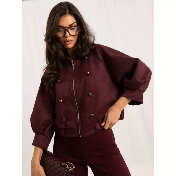  Dámská bunda ITALY MODA MI-KR-3546.65 BURGUNDY 