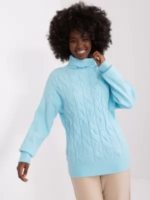 Dámský svetr WOOL FASHION ITALIA AT-SW-23401.97P LIGHT BLUE