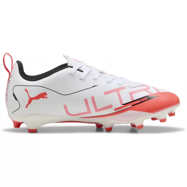  Dětské kopačky PUMA ULTRA 5 PLAY FG/AG JR 108170-01 WHITE/BLACK/GLOWING RED 