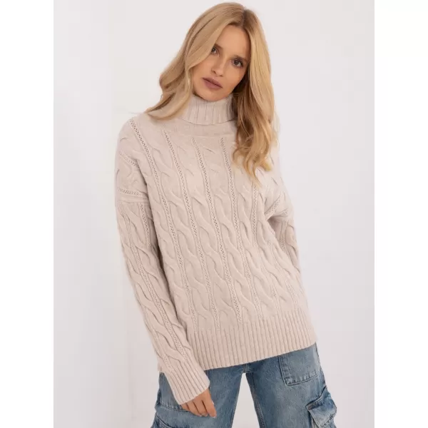  Dámský svetr WOOL FASHION ITALIA AT-SW-23445.00 LIGHT BEIGE 