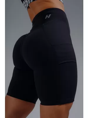 High-waist šortky s kapsami NEBBIA PRIMAL 858 BLACK