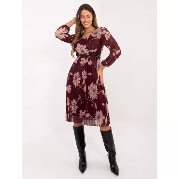  Dámské šaty ITALY MODA IT-SK-10536.18P BURGUNDY 