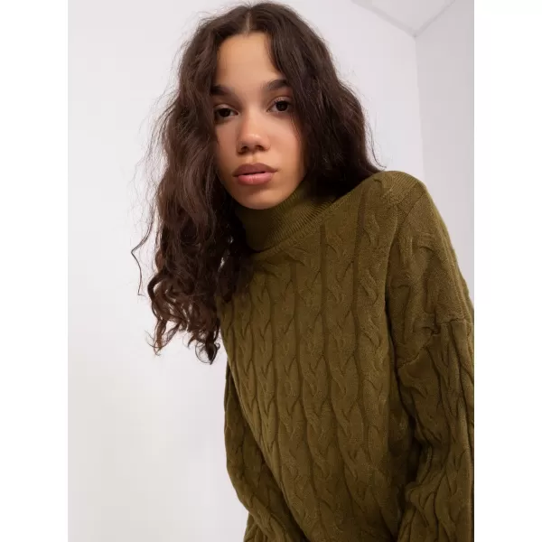  Dámský rolák WOOL FASHION ITALIA AT-SW-2348.88 KHAKI 