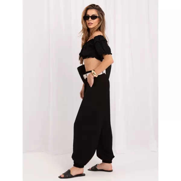  Dámské kalhoty RUE PARIS IT-SP-10368.34 BLACK 
