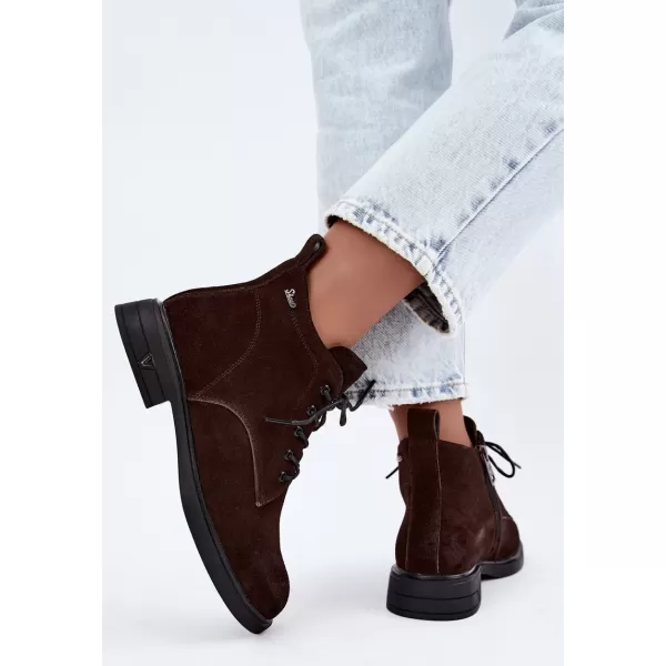  Dámské kotníkové boty VINCEZA 39953 CHOCOLATE SUEDE 
