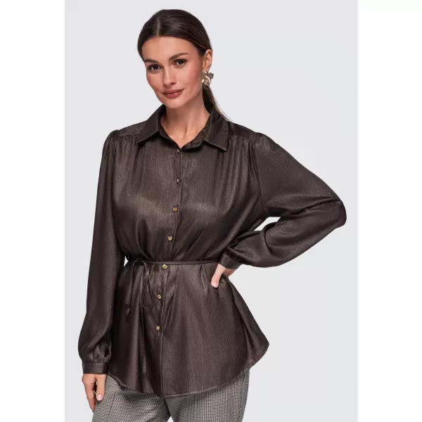  Dámská košile OMBRE OW-SH-E0071 BROWN 