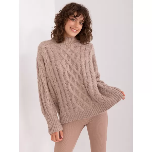  Dámský svetr WOOL FASHION ITALIA AT-SW-2363-2.30 DARK BEIGE 