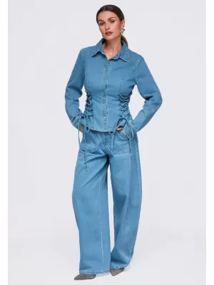 Dámská košile OMBRE OW-SH-E0070 BLUE