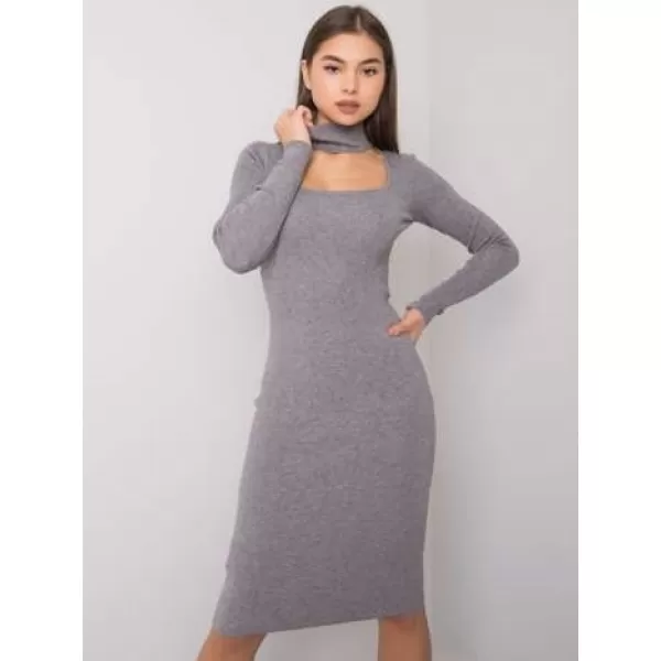  Dámské šaty OCH BELLA TW-SK-BI-ZS5178.84 DARK GREY 