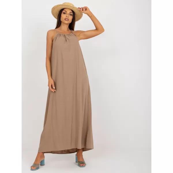  Dámské šaty OCH BELLA TW-SK-BE-203D.38P DARK BEIGE 